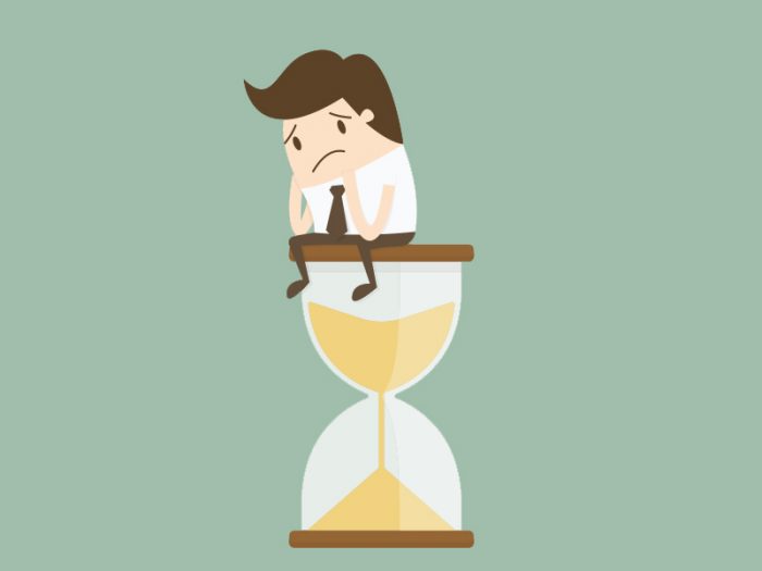 Sand Timer with Man Vector