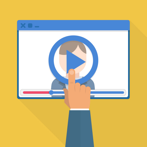 Hand on Video player With Video