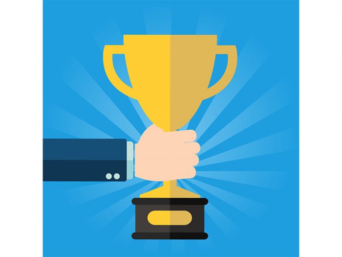 hand holding trophy