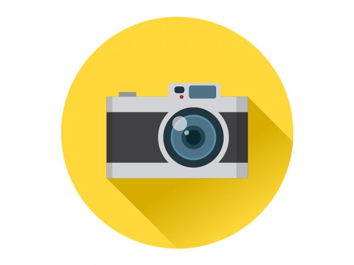 photography camera on yellow